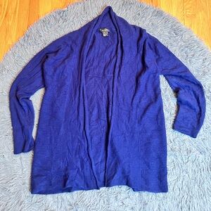 Sara Campbell Royal Blue 100% Cashmere Open Front Cardigan Size L
